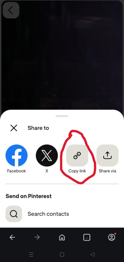 Tap on Copy Link