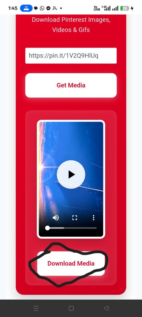 Now, tap on download media